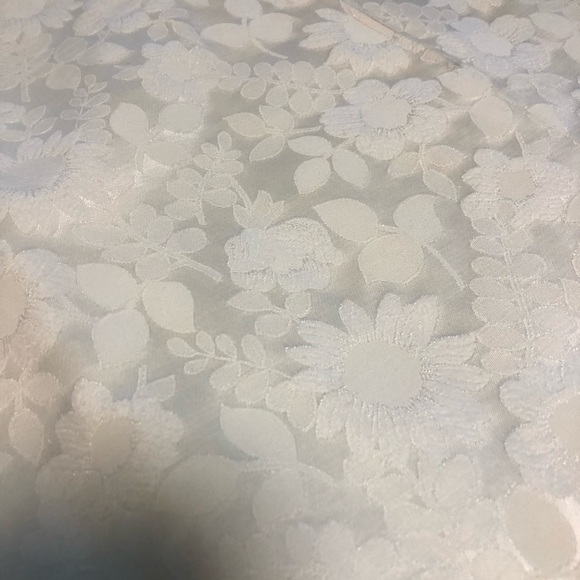 Vintage home sewn floral print wedding dress with pearl embellishments. - Picture 2 of 6